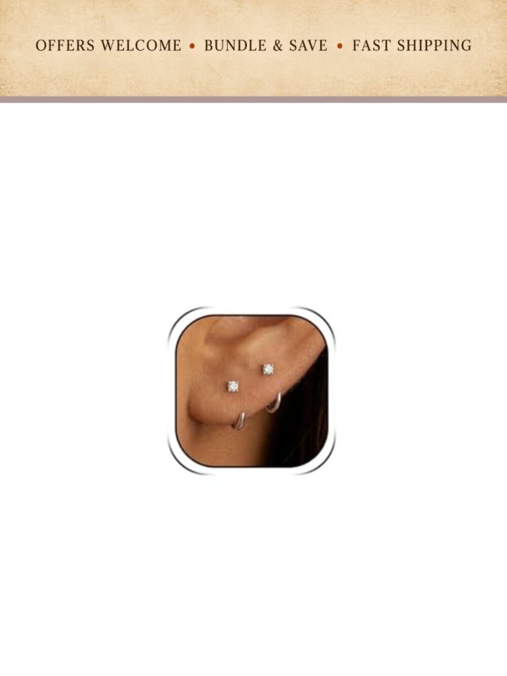 Gold Tone Backless Huggie Teardrop Half Hoop Earrings Dainty Gift